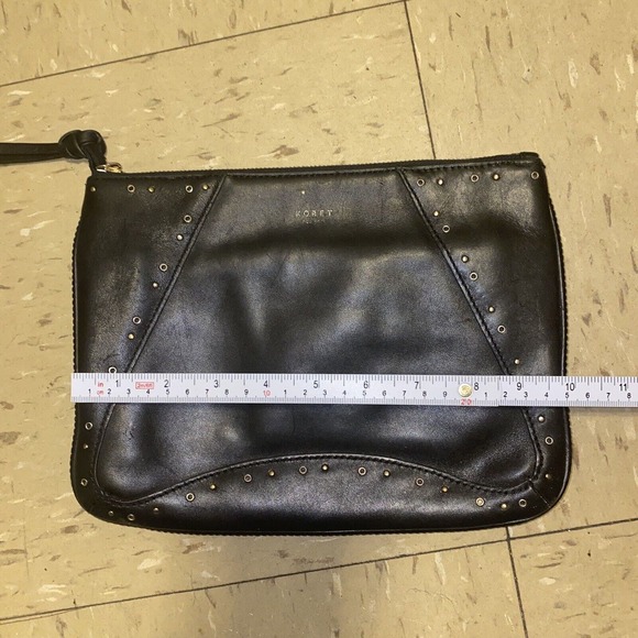 KORET New York TUDOR ZIP POUCH Clutch Purse Bag Black‎ Pre Owned - Picture 5 of 15